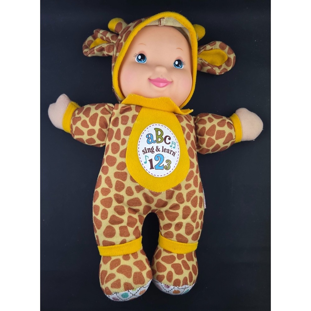 TESTED! Goldberger Baby's First Sing & Learn Giraffe Doll 12" ABC's and 123's